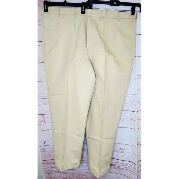 Lands End Traditional Fit 46 Regular %100 Cotton Beige Pants W/ Extra Buttons - Picture 3 of 12